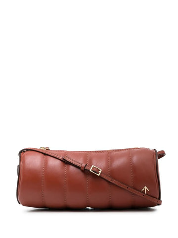 Manu Atelier Padded Cylinder Ribbed Shoulder Bag