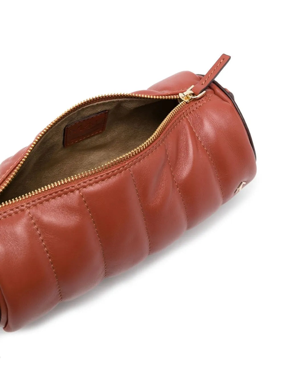 Manu Atelier Padded Cylinder Ribbed Shoulder Bag