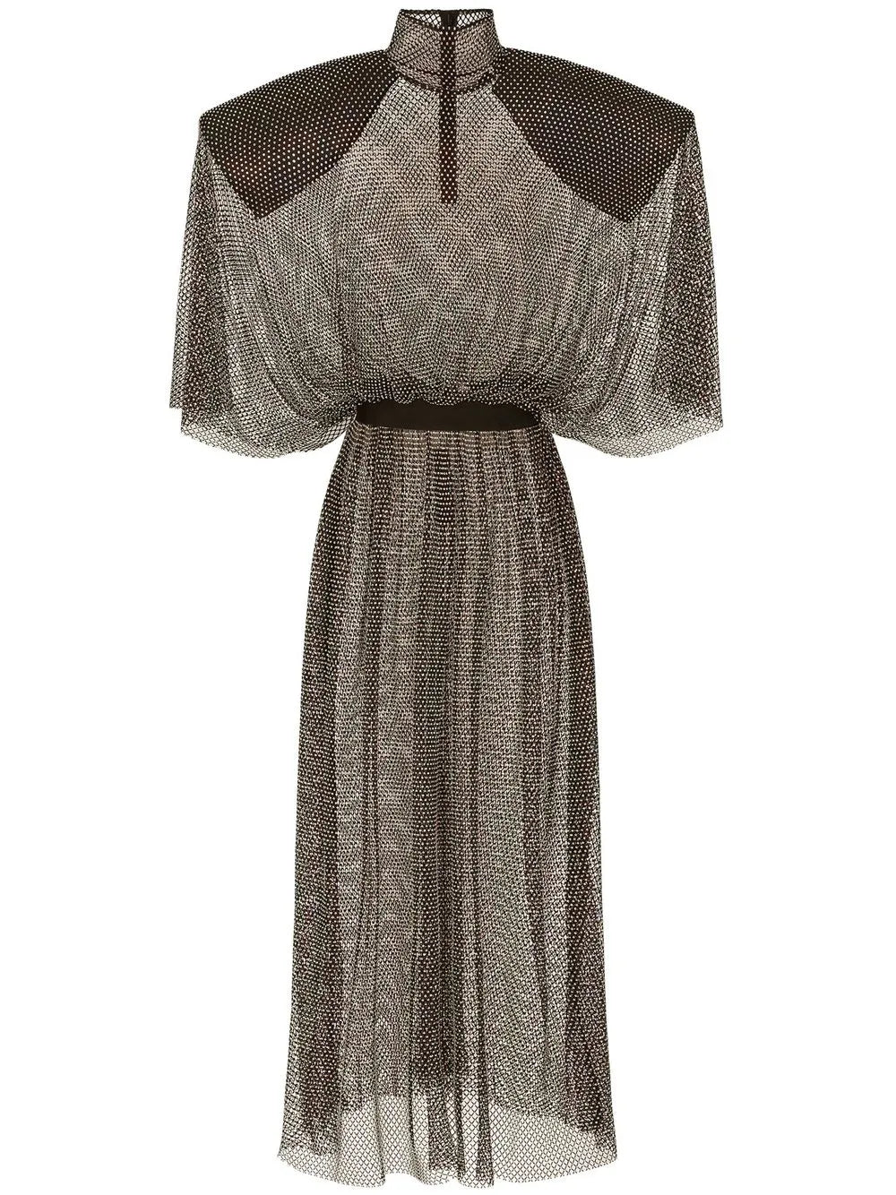 Dolce Gabbana Rhinestone Embellished Mesh Maxi Dress