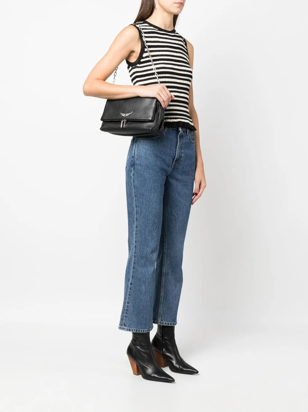 Zadigvoltaire Logo Plaque Leather Shoulder Bag