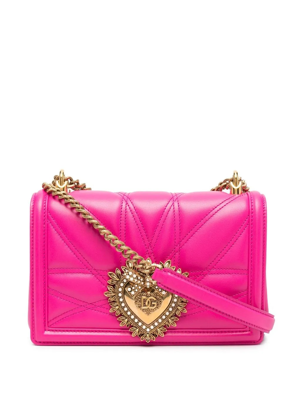 Dolce Gabbana Medium Devotion Quilted Shoulder Bag