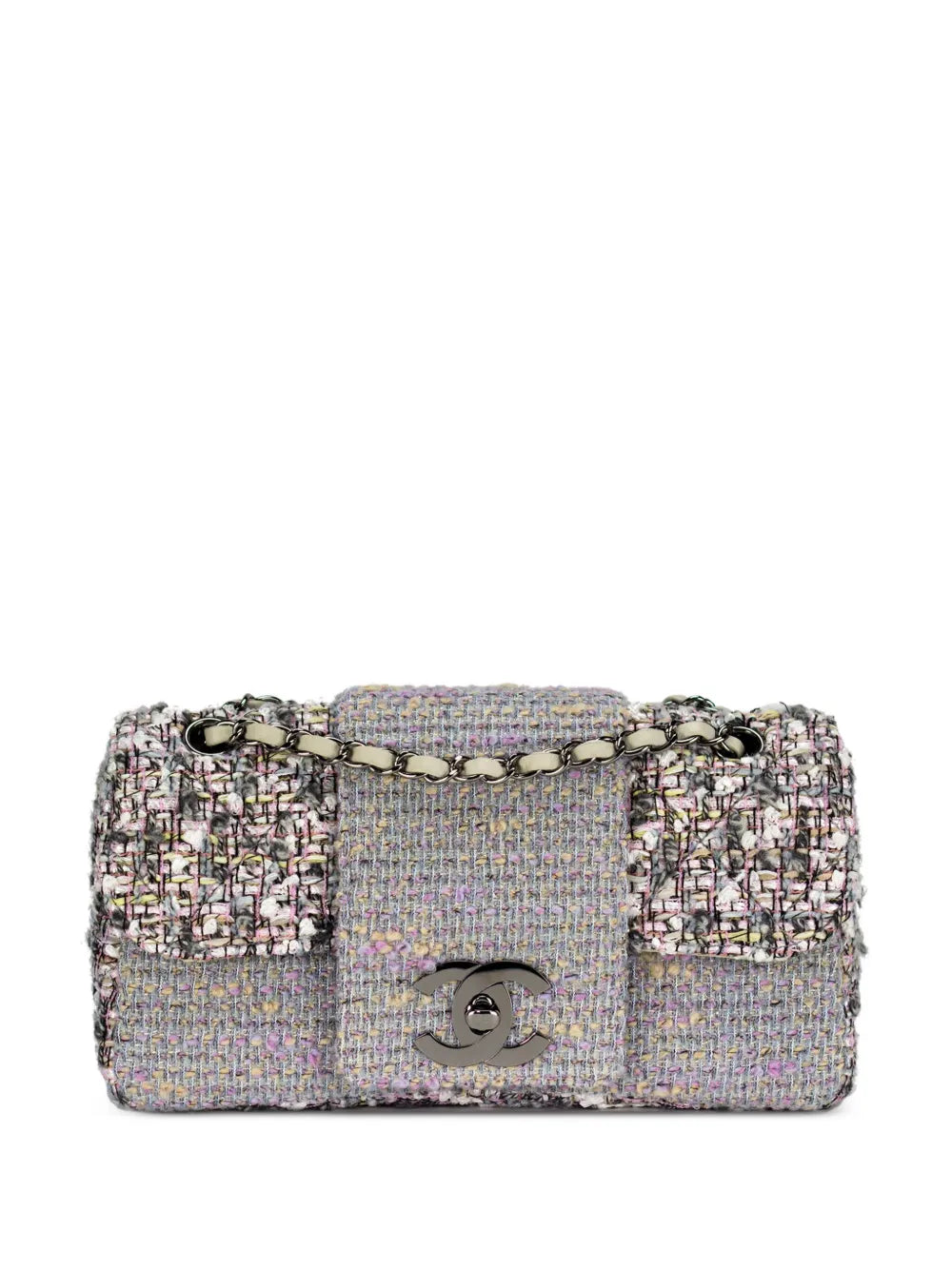 Chanel Pre Owned 2004 Jumbo Tweed Classic Flap Shoulder Bag