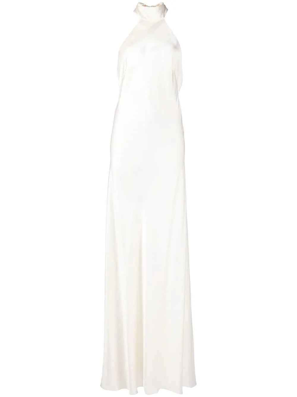 Michelle Mason Backless Halter Neck Tie Gown