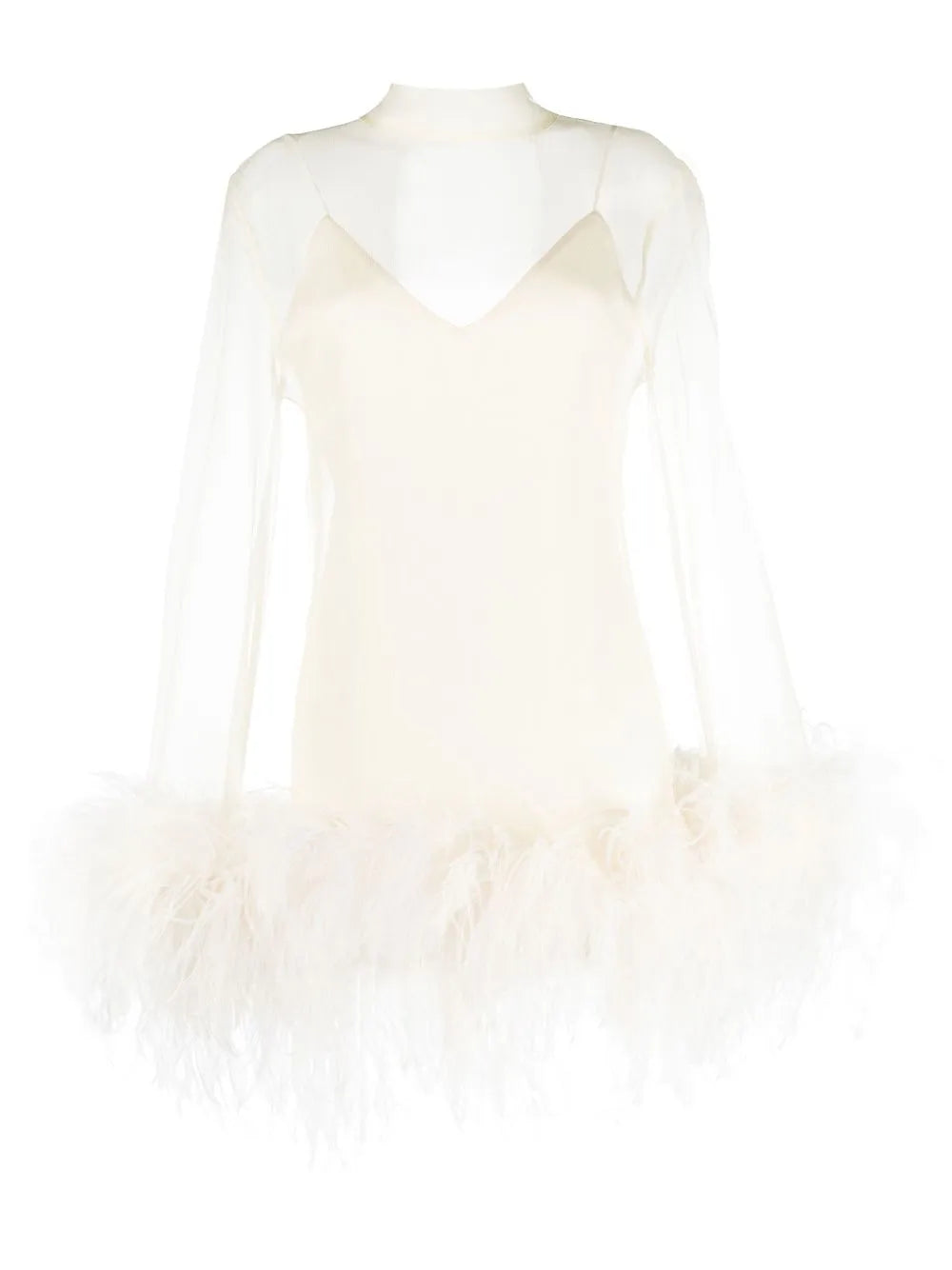 Taller Marmo Gina Spirito Feather Trim Minidress
