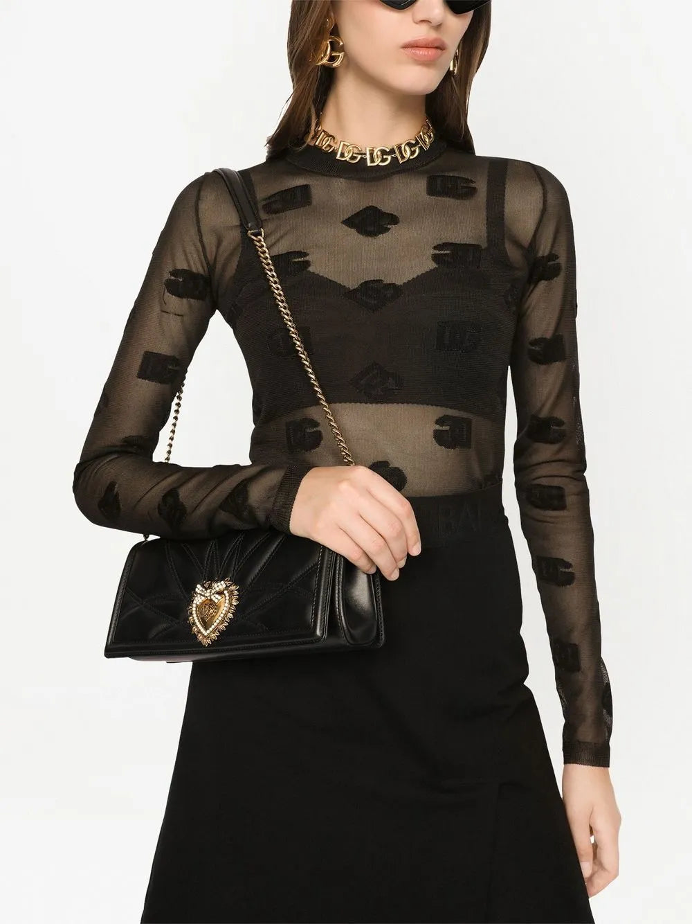Dolce Gabbana Devotion Quilted Shoulder Bag