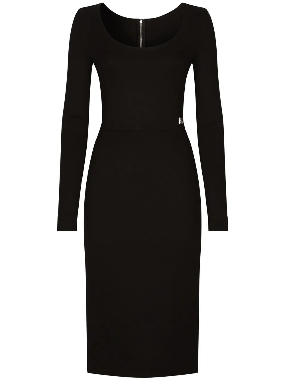 Dolce Gabbana Dg Logo Milano Rib Midi Dress