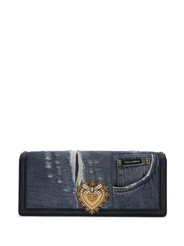 Dolce Gabbana Devotion Patchwork Denim Shoulder Bag