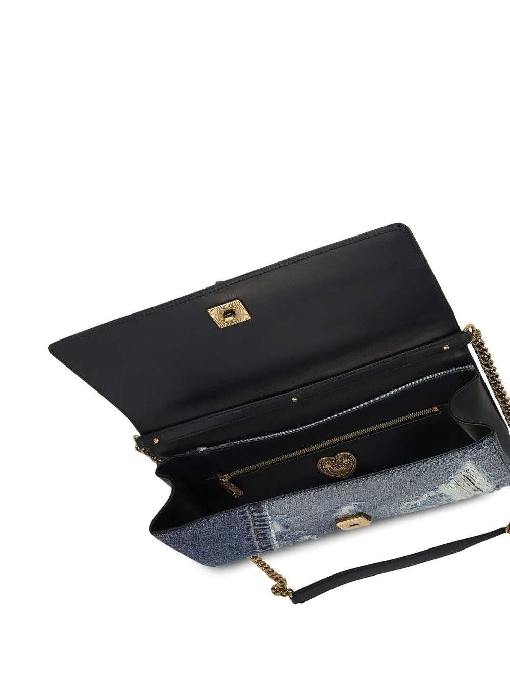 Dolce Gabbana Devotion Patchwork Denim Shoulder Bag