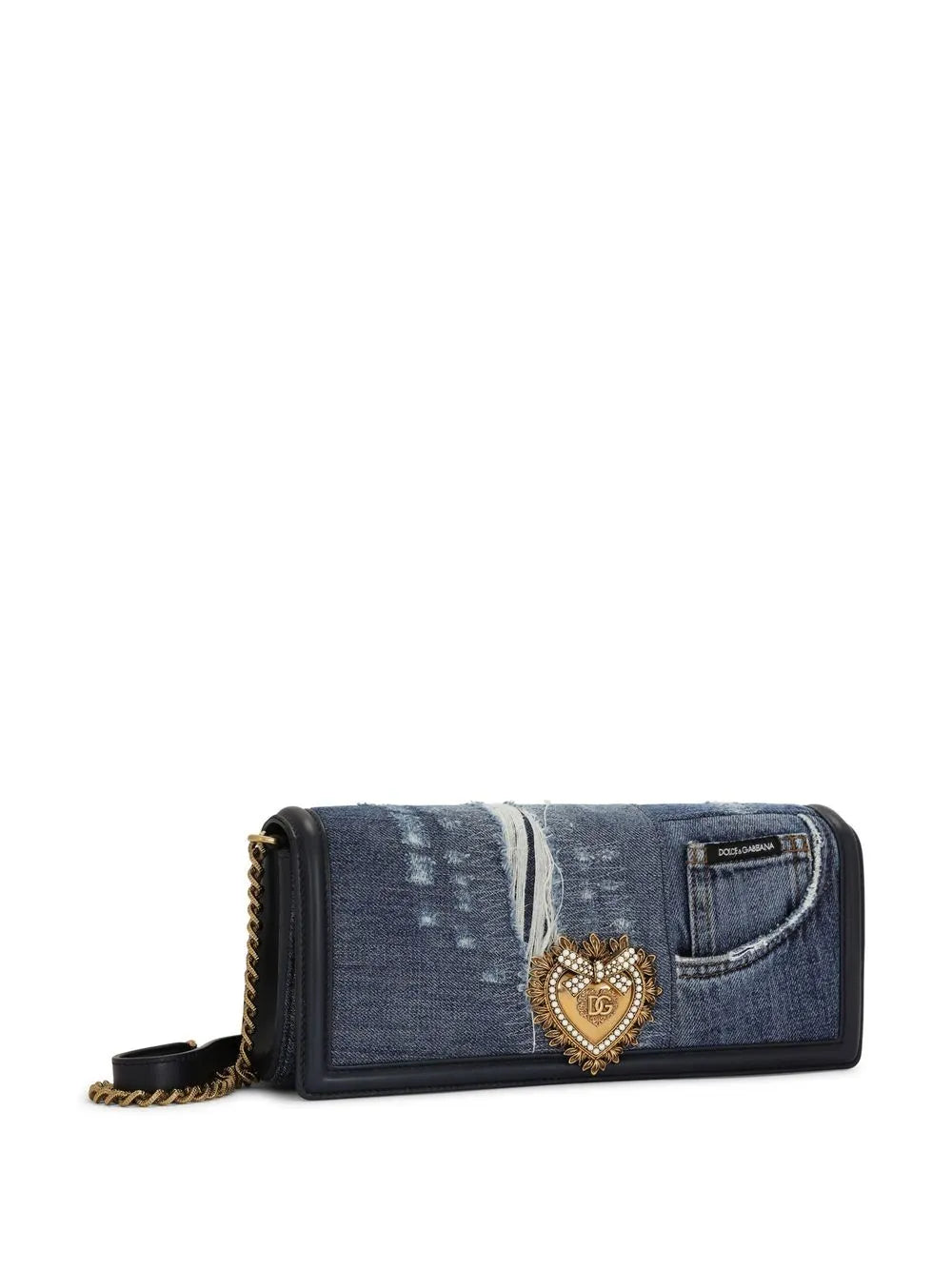 Dolce Gabbana Devotion Patchwork Denim Shoulder Bag