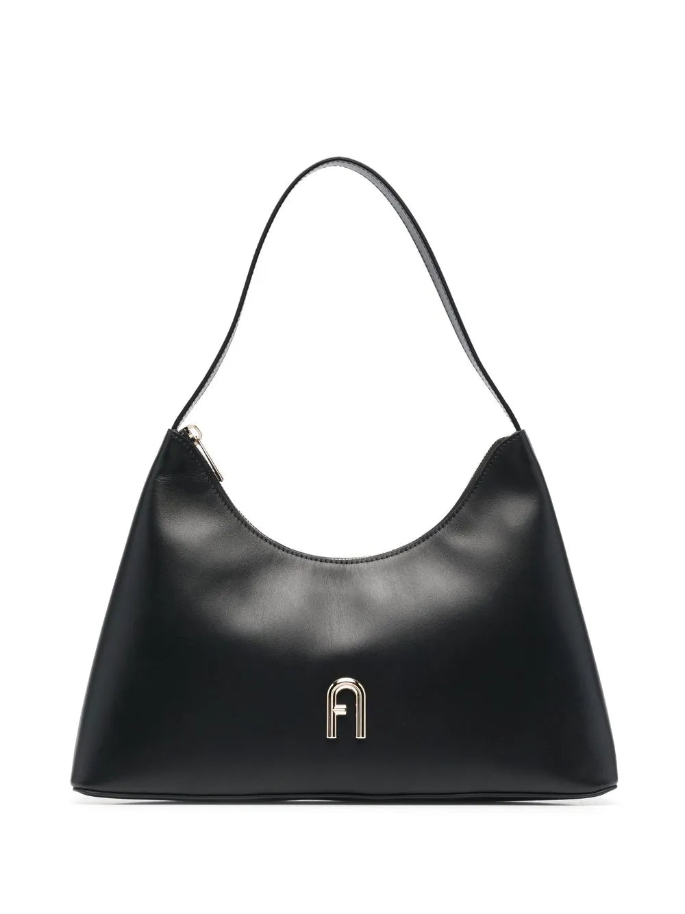 Furla Logo Plaque Leather Shoulder Bag
