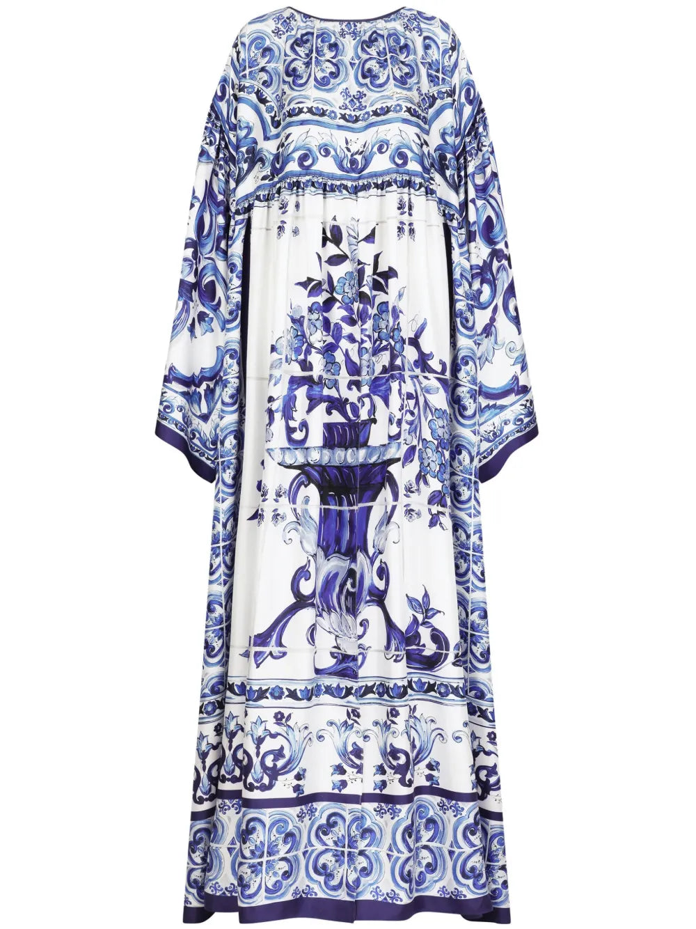 Dolce Gabbana Majolica Print Silk Dress