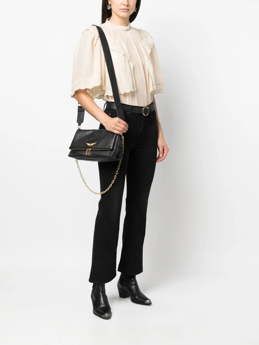 Zadigvoltaire Logo Plaque Leather Shoulder Bag