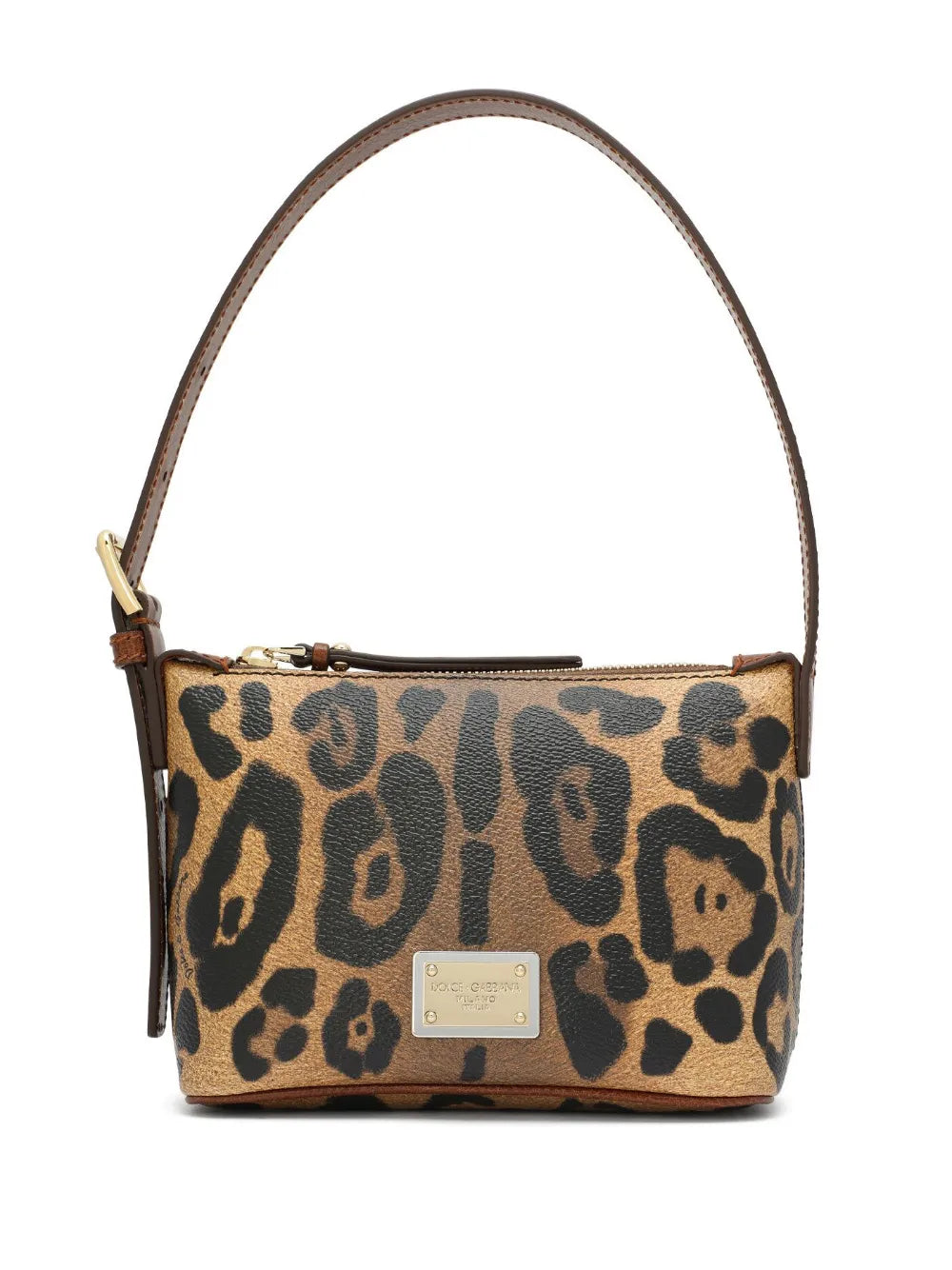 Dolce Gabbana Crespo Leopard Print Shoulder Bag
