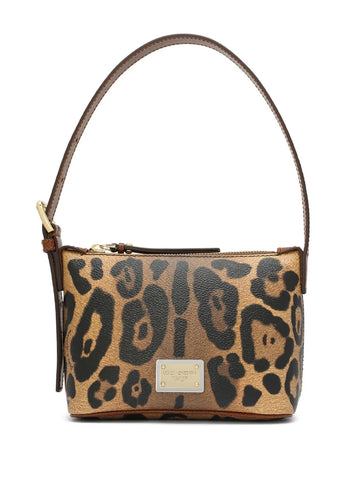 Dolce Gabbana Crespo Leopard Print Shoulder Bag