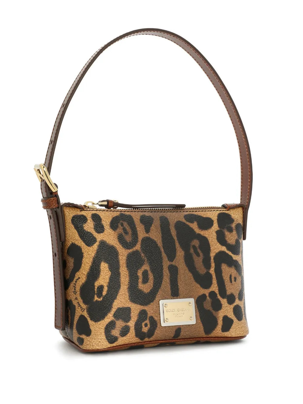 Dolce Gabbana Crespo Leopard Print Shoulder Bag