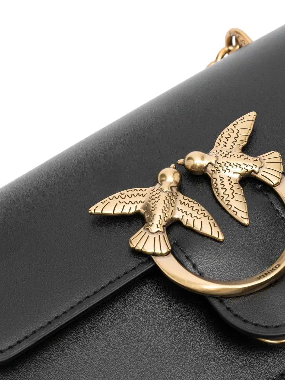 Pinko Love Birds Calf Leather Shoulder Bag