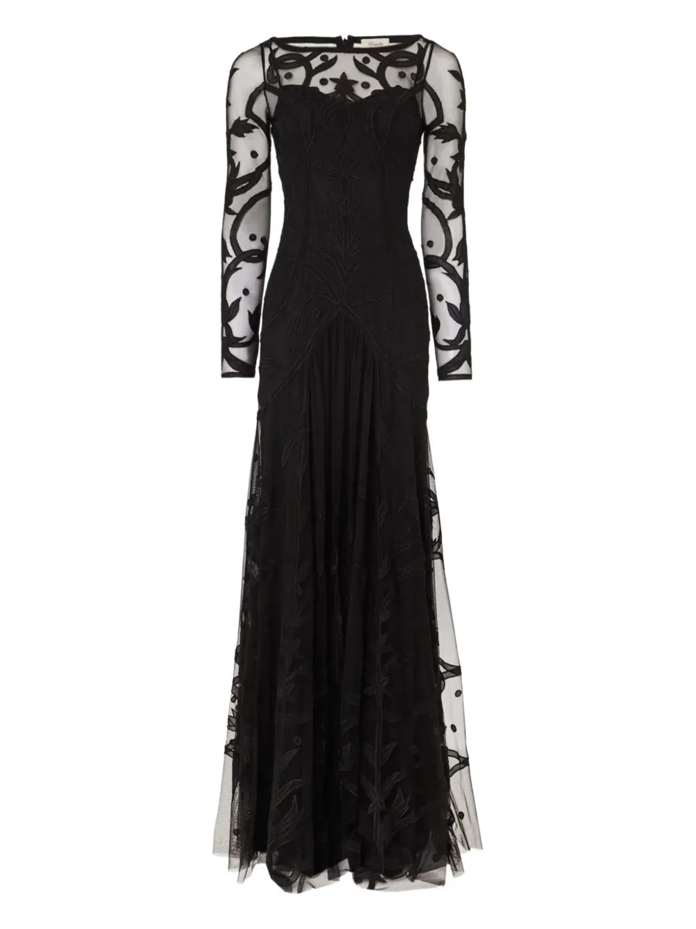 Temperley London Francine Tattoo Floral Embroidered Tulle Dress