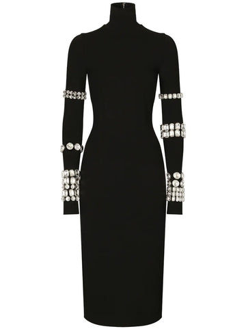 Dolce Gabbana Kim Dolcegabbana Milano Rib Embellished Midi Dress