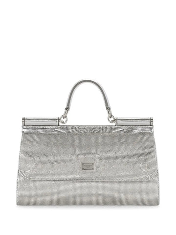 Dolce Gabbana Kim Dolcegabbana Small Sicily Rhinestone Top Handle Bag