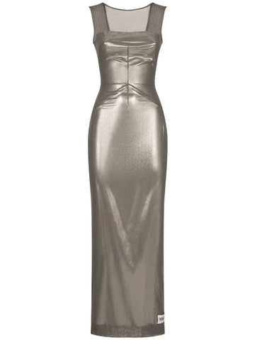 Dolce Gabbana Kim Dolcegabbana Metallic Finish Ankle Length Dress