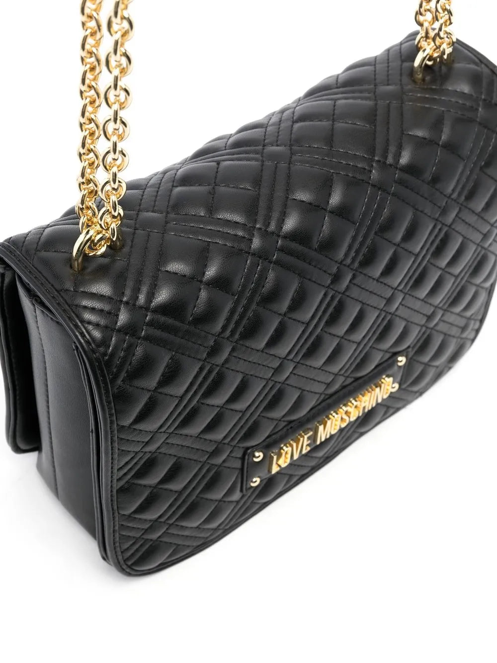 Love Moschino Logo Plaque Quilted Shoulder Bag