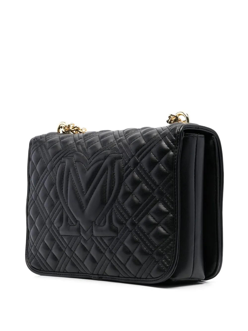 Love Moschino Logo Plaque Quilted Shoulder Bag