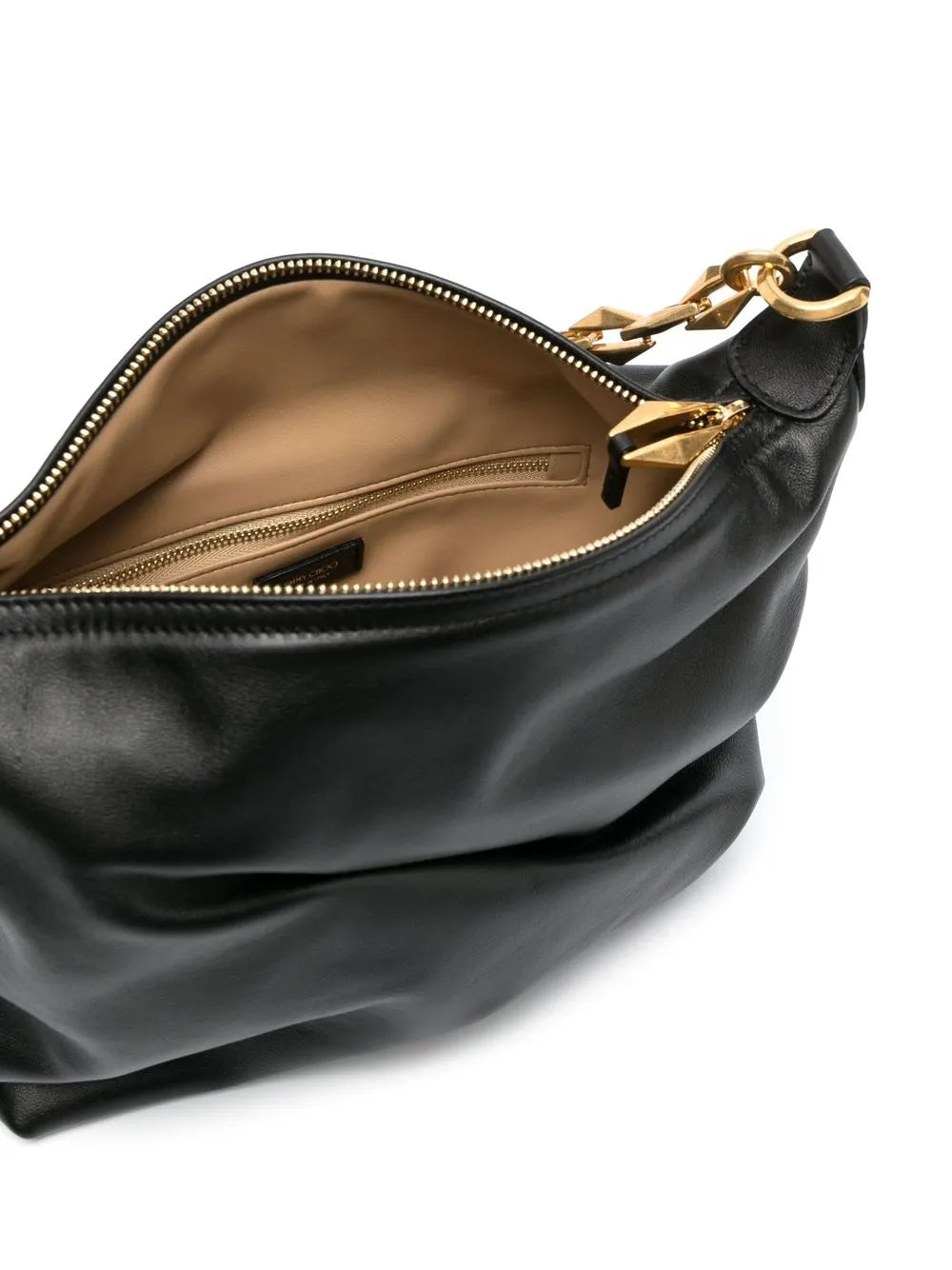 Jimmy Choo Diamond Zip Up Leather Shoulder Bag