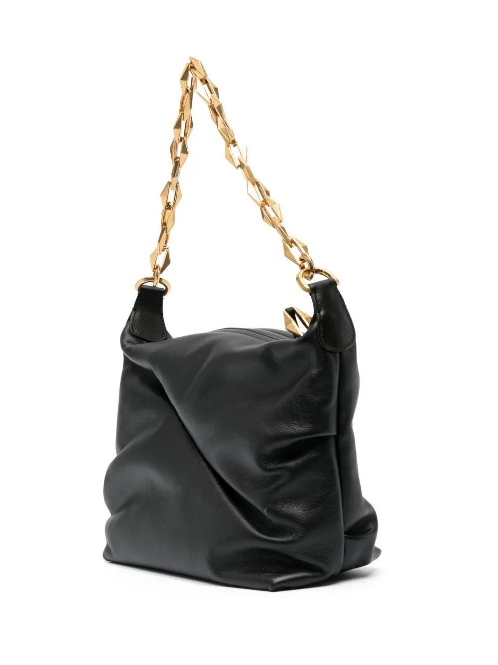 Jimmy Choo Diamond Zip Up Leather Shoulder Bag