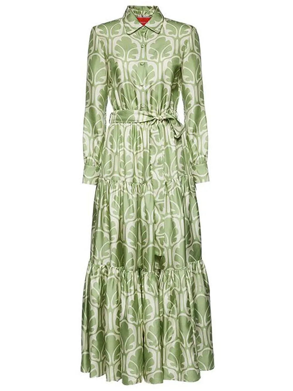 La Doublej Long Sleeve Tied Waist Dress
