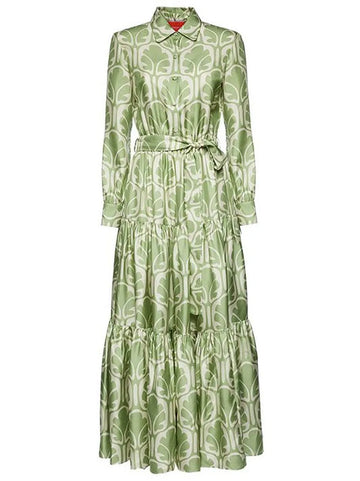 La Doublej Long Sleeve Tied Waist Dress