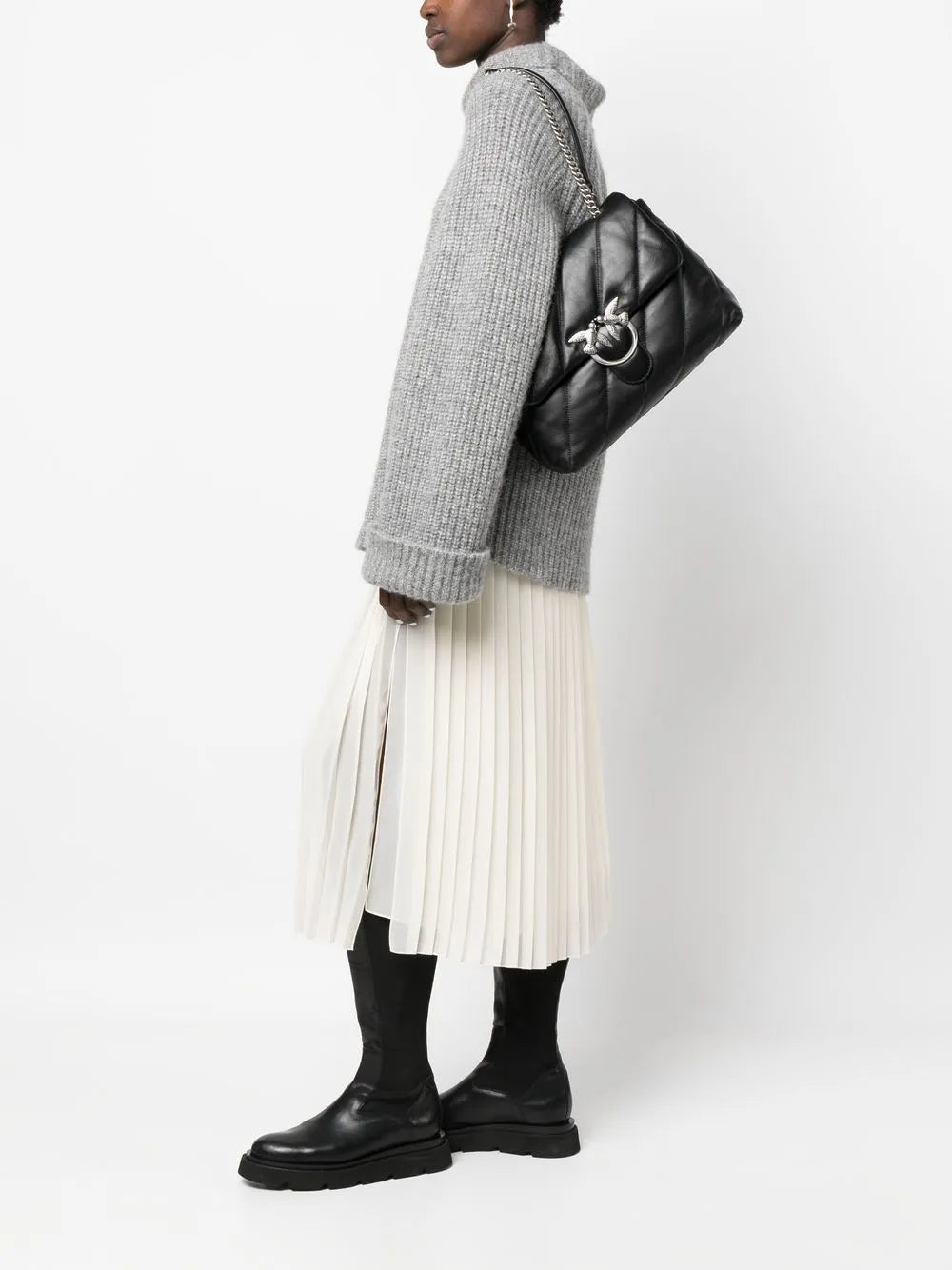 Pinko Love Big Puff Leather Shoulder Bag