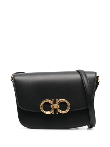 Ferragamo Gancini Leather Shoulder Bag