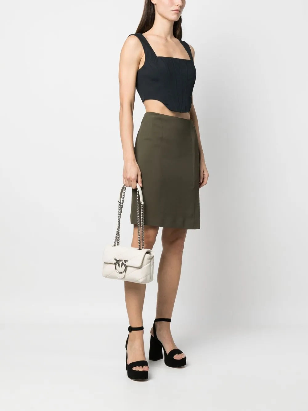 Pinko Quilted Sheepskin Shoulder Bag