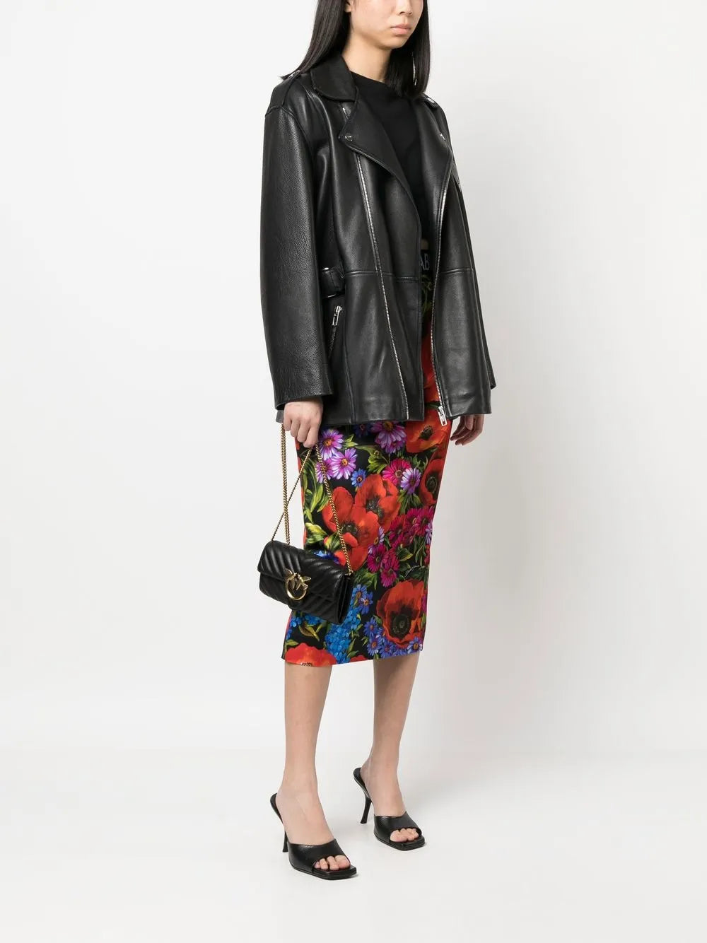 Pinko Logo Plaque Matelasse Shoulder Bag