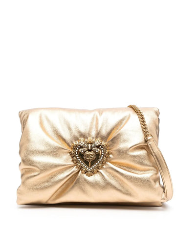 Dolce Gabbana Medium Devotion Soft Foiled Clutch