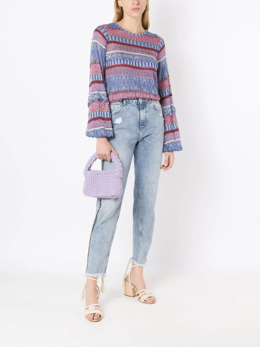 Nannacay Nicoletta Crochet Knit Shoulder Bag