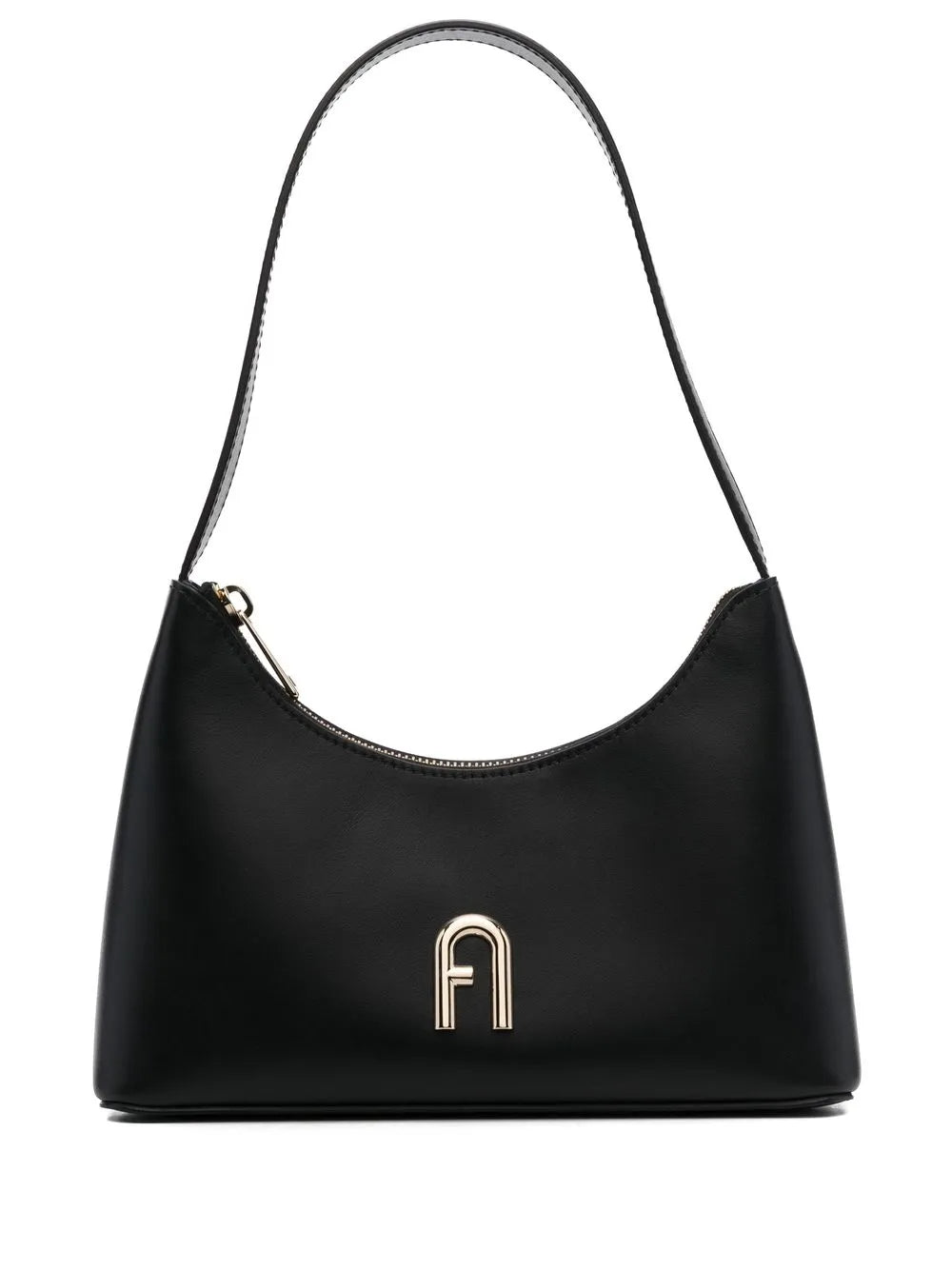 Furla Logo Plaque Leather Shoulder Bag
