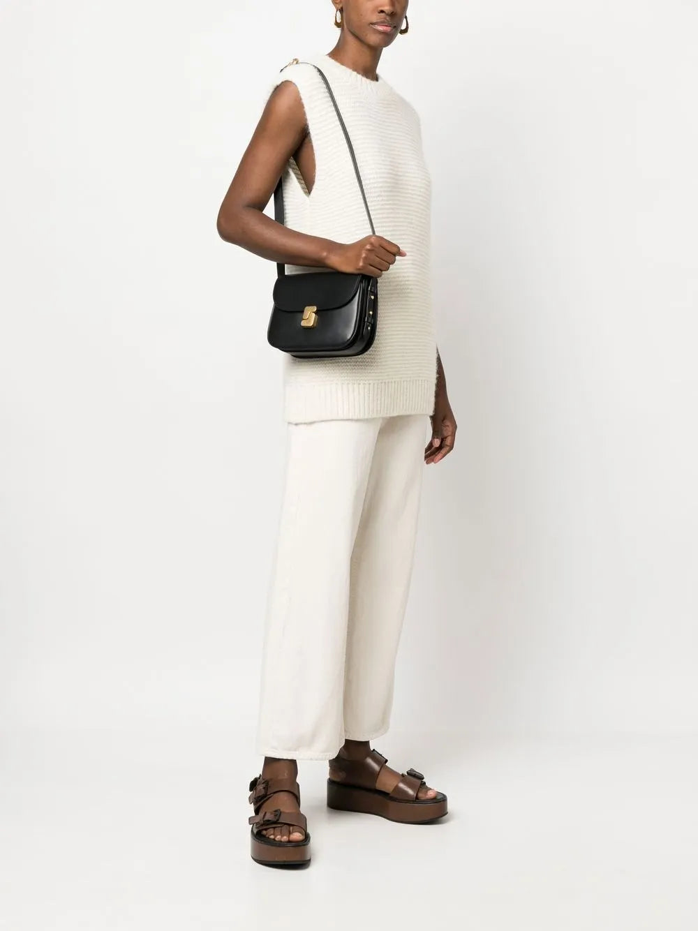 Soeur Leather Shoulder Bag
