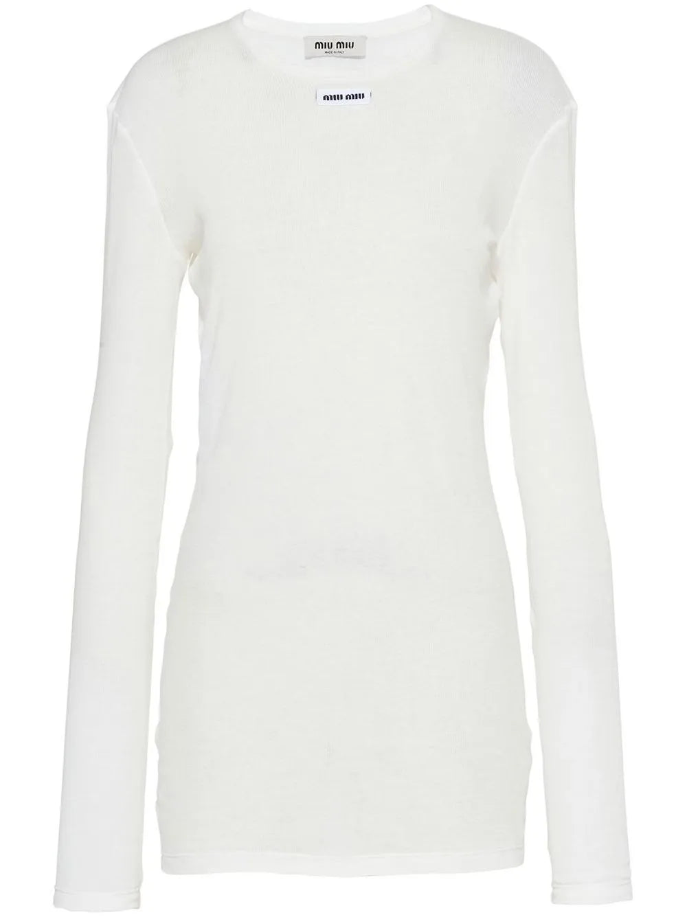 Miu Miu Logo Patch Ribbed Jersey Dress