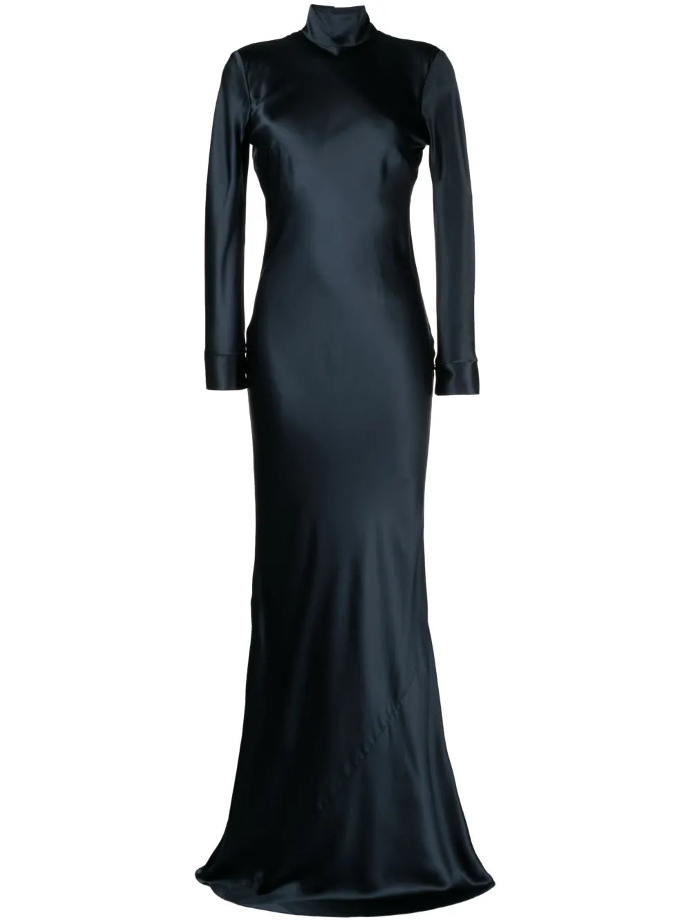 Michelle Mason Open Back Long Sleeve Gown Dress