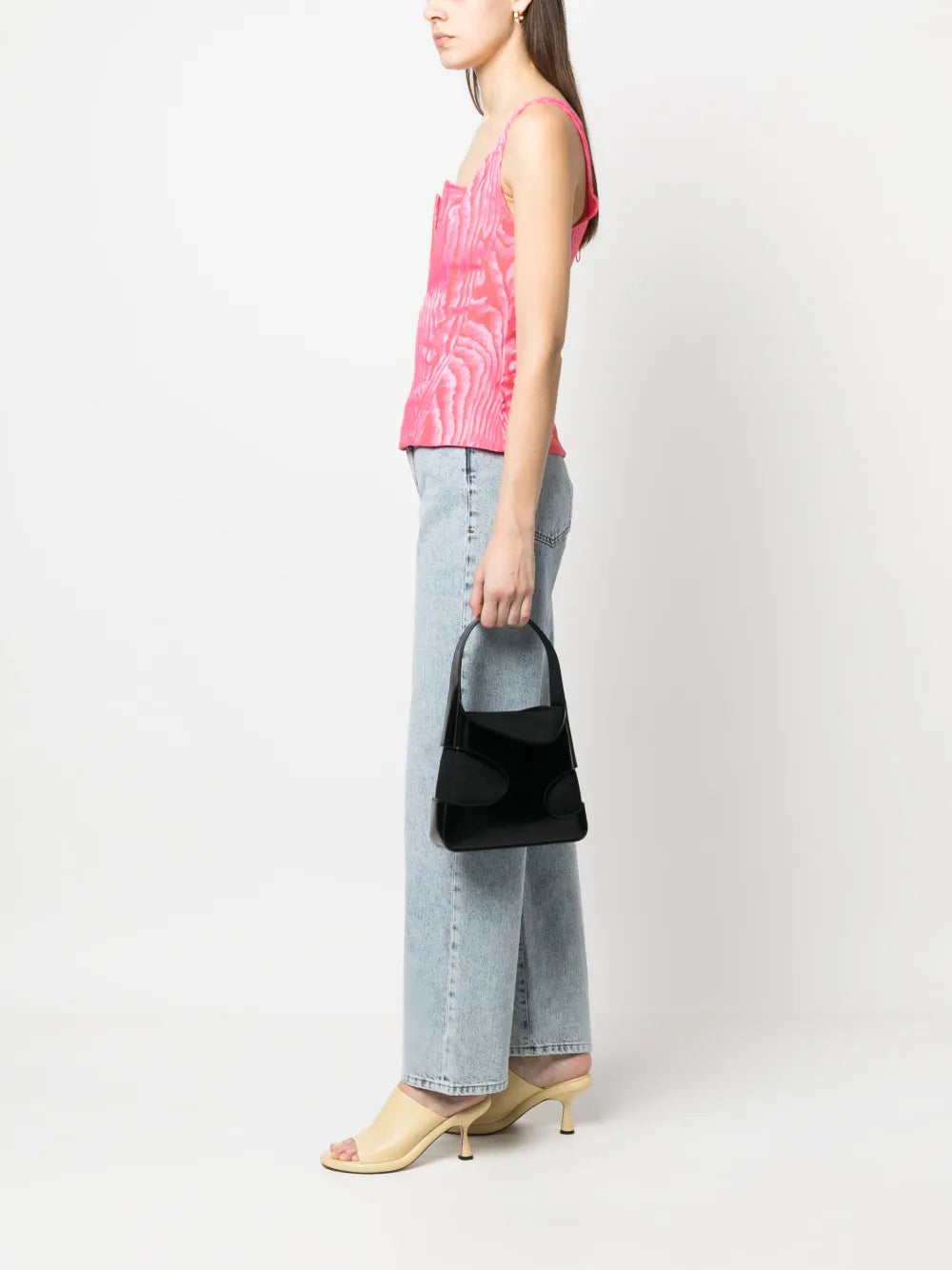 Ferragamo Cut Out Leather Shoulder Bag