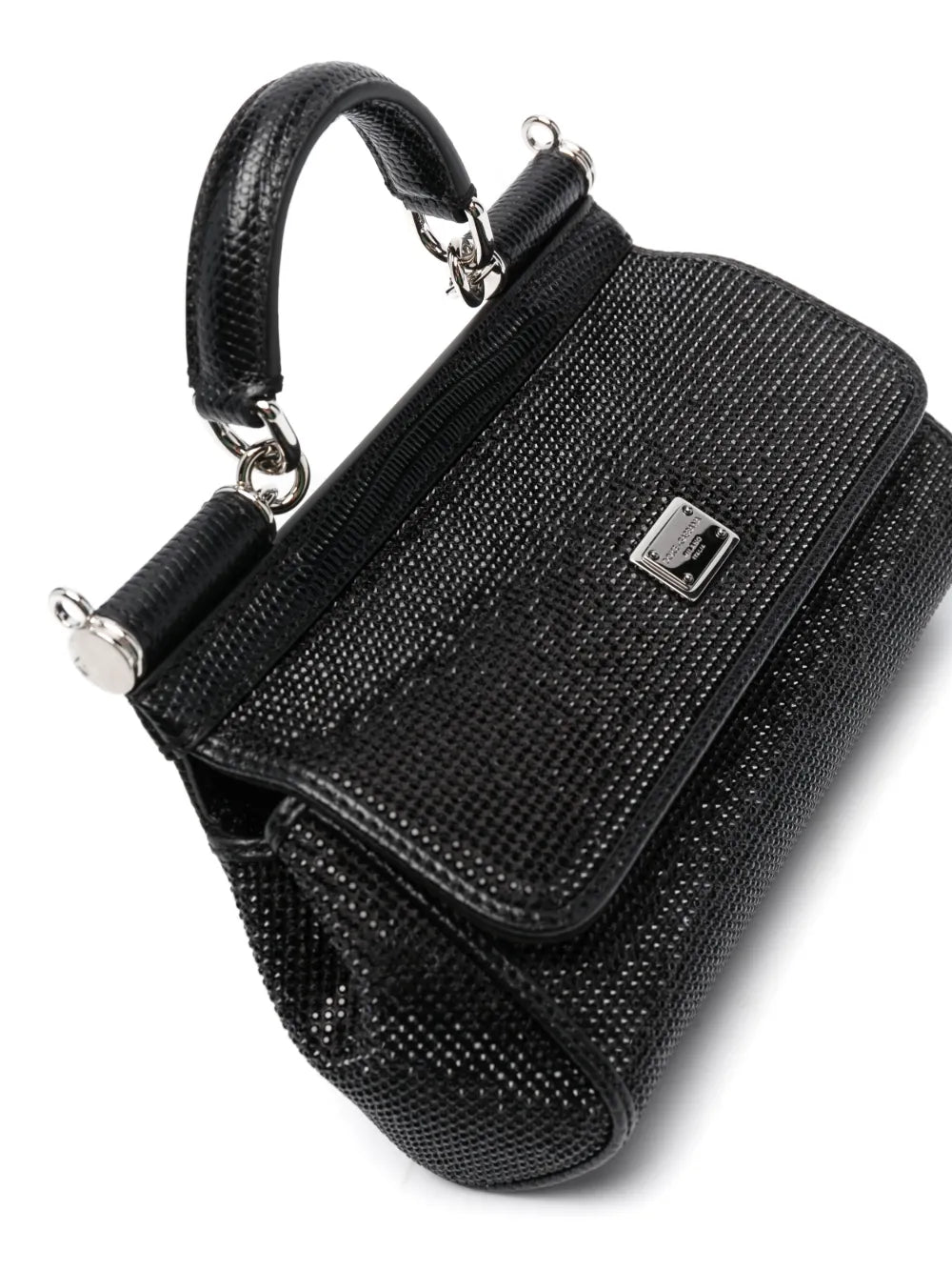 Dolce Gabbana Small Sicily Rhinestone Embellished Shoulder Bag
