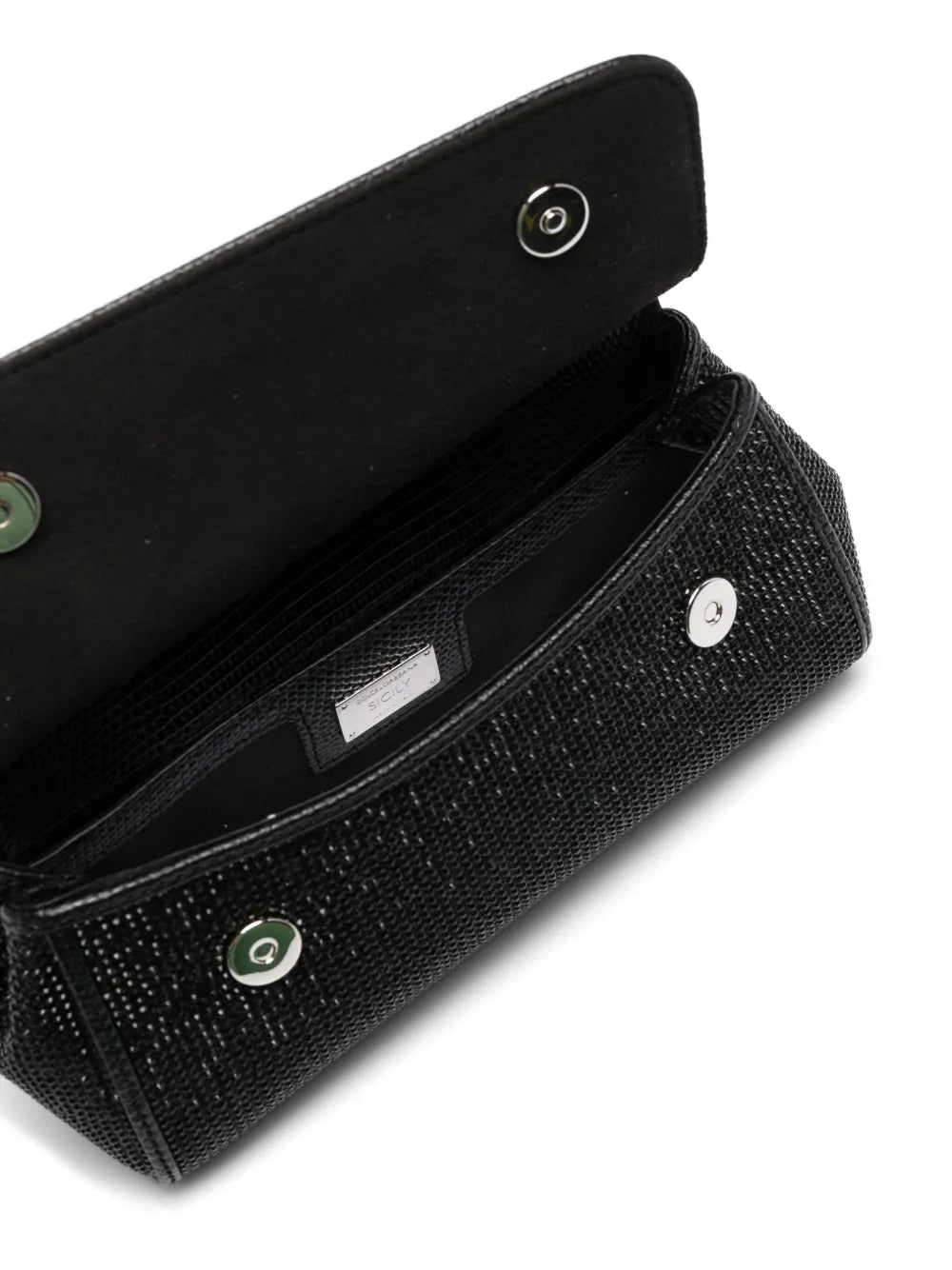 Dolce Gabbana Small Sicily Rhinestone Embellished Shoulder Bag