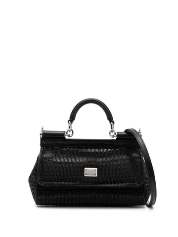 Dolce Gabbana Small Sicily Rhinestone Embellished Shoulder Bag