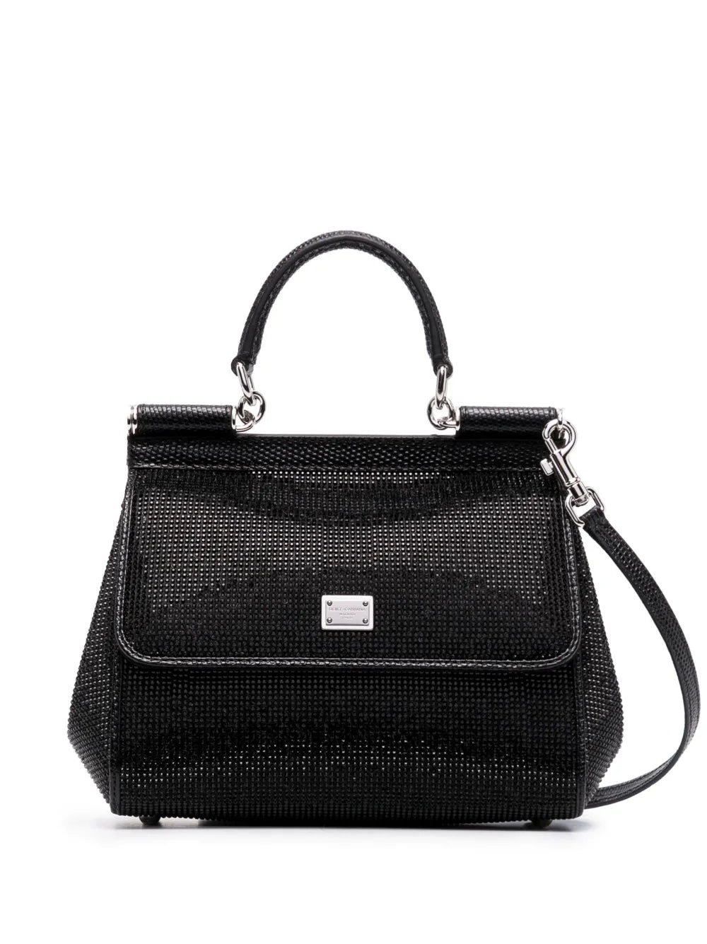 Dolce Gabbana Small Sicily Rhinestone Shoulder Bag