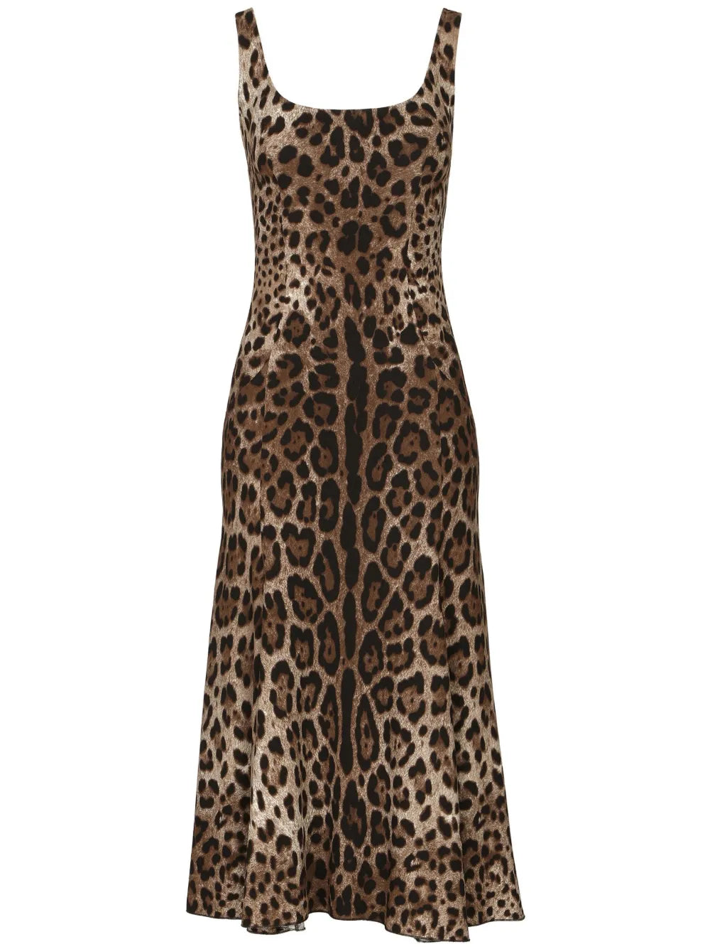 Dolce Gabbana Leopard Print Midi Dress