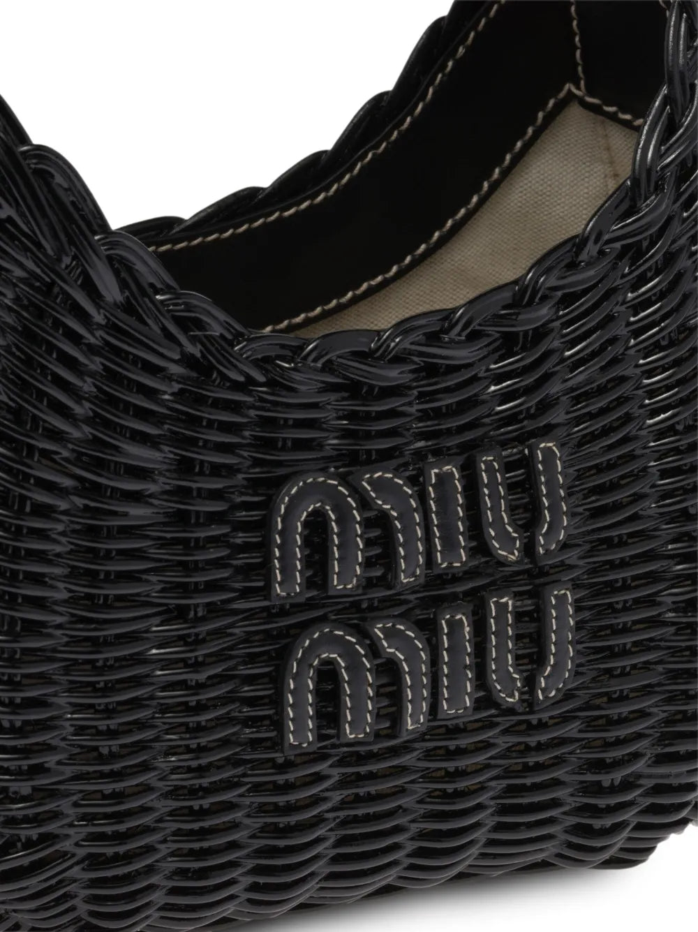 Miu Miu Mini Wander Wicker Shoulder Bag