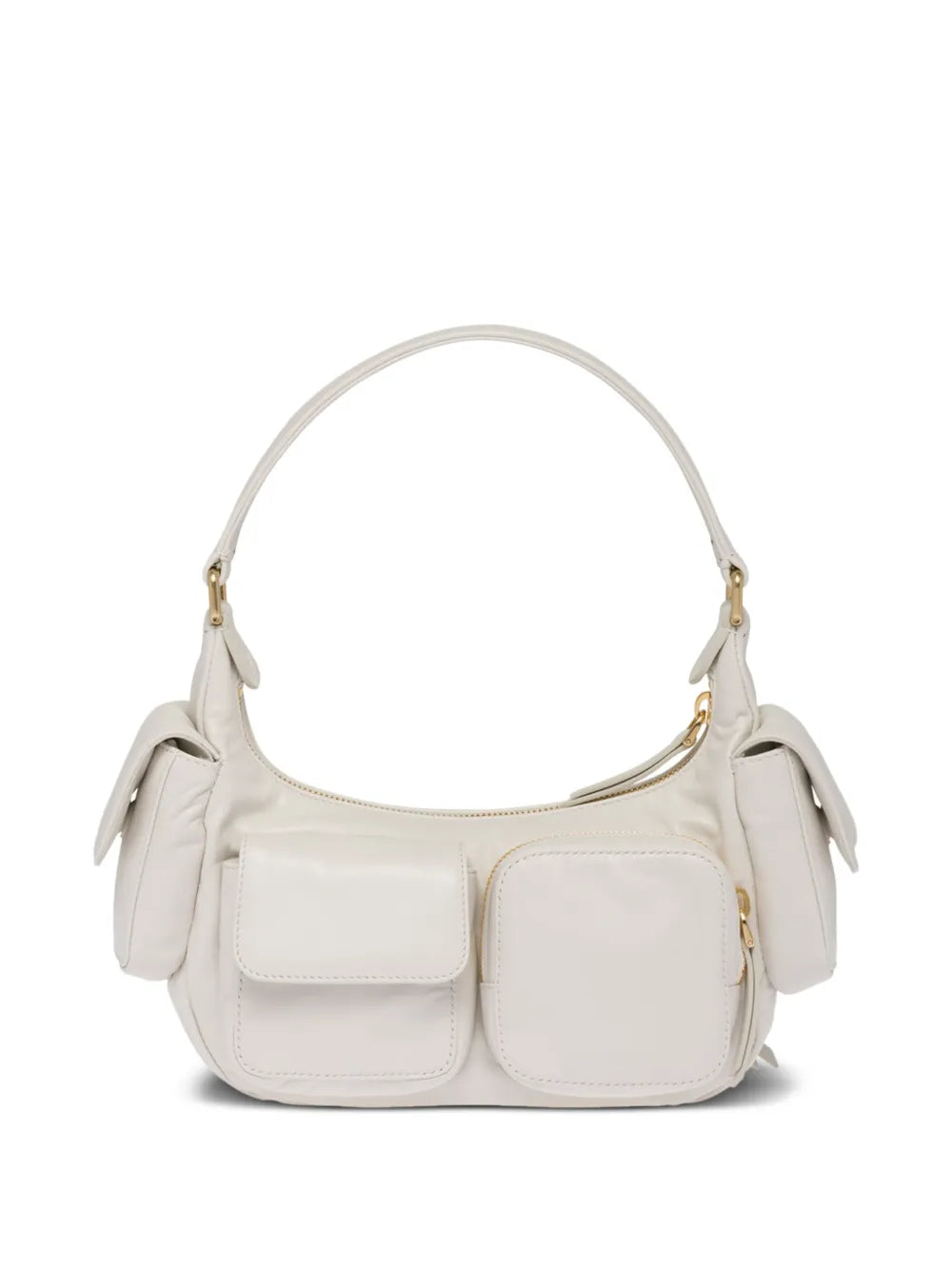 Miu Miu Logo Embossed Leather Shoulder Bag
