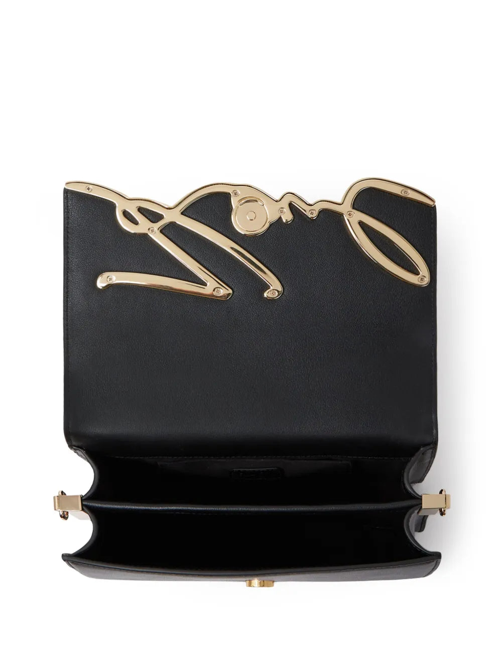 Karl Lagerfeld Medium Signature Leather Shoulder Bag