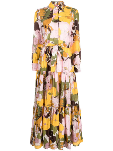La Doublej Bellini Floral Print Shirtdress